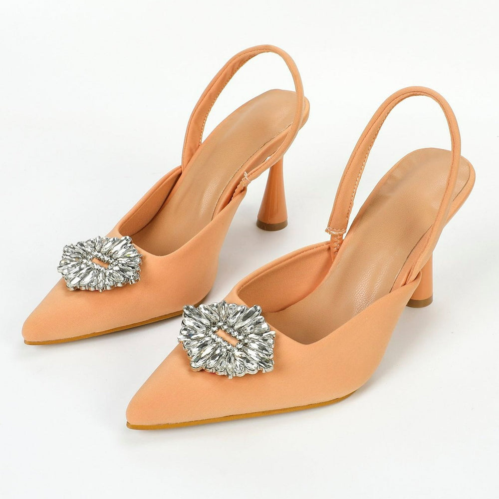 NeHigh-heeled Pointed Toe Rhinestone Buckle Shoes Newgew