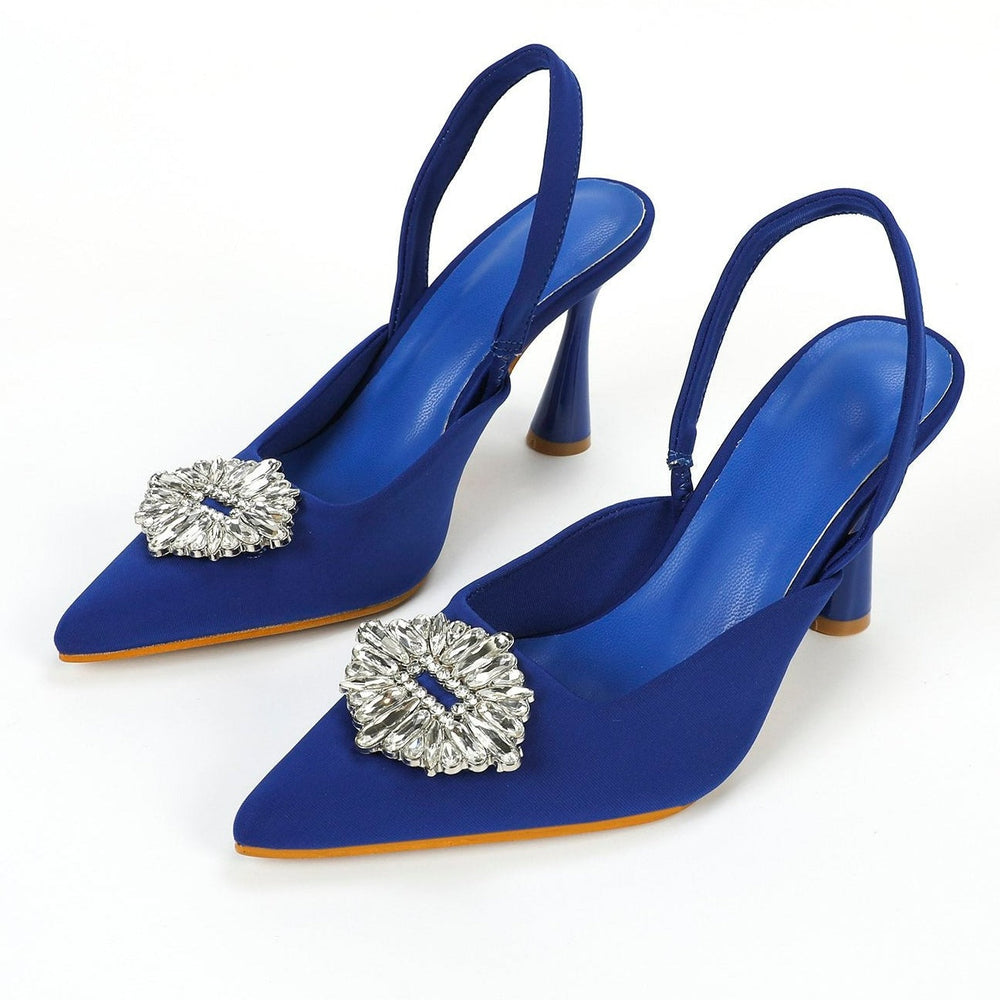 NeHigh-heeled Pointed Toe Rhinestone Buckle Shoes Newgew