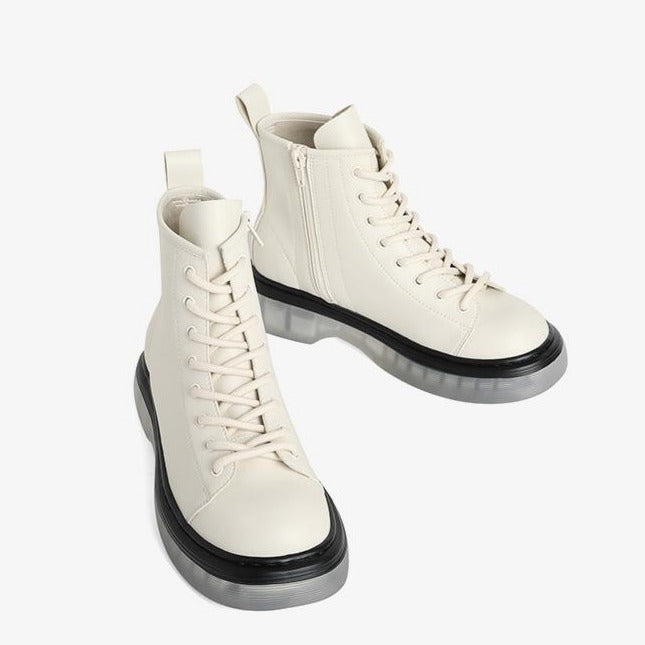 Checkerboard Element Front Lace-up Boots Newgew