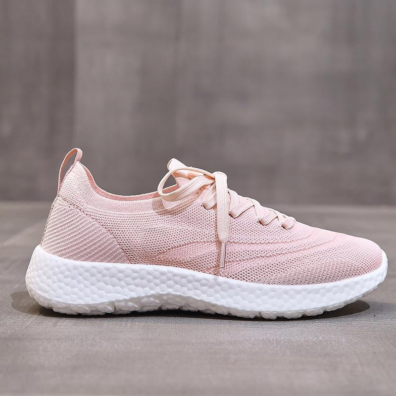 Minimalist Lace-up Front Knit Running Shoes Newgew