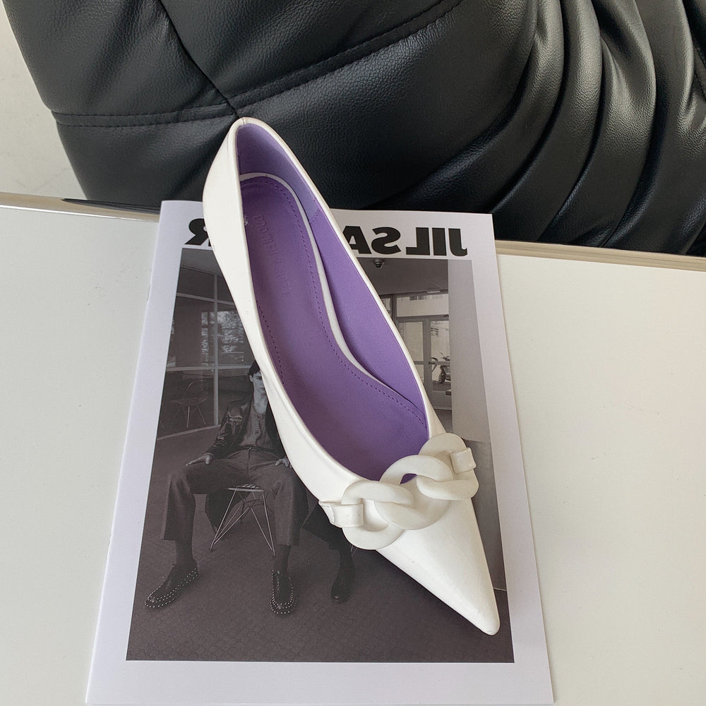 Chain Decorative Pointed Stilettos Heels Newgew