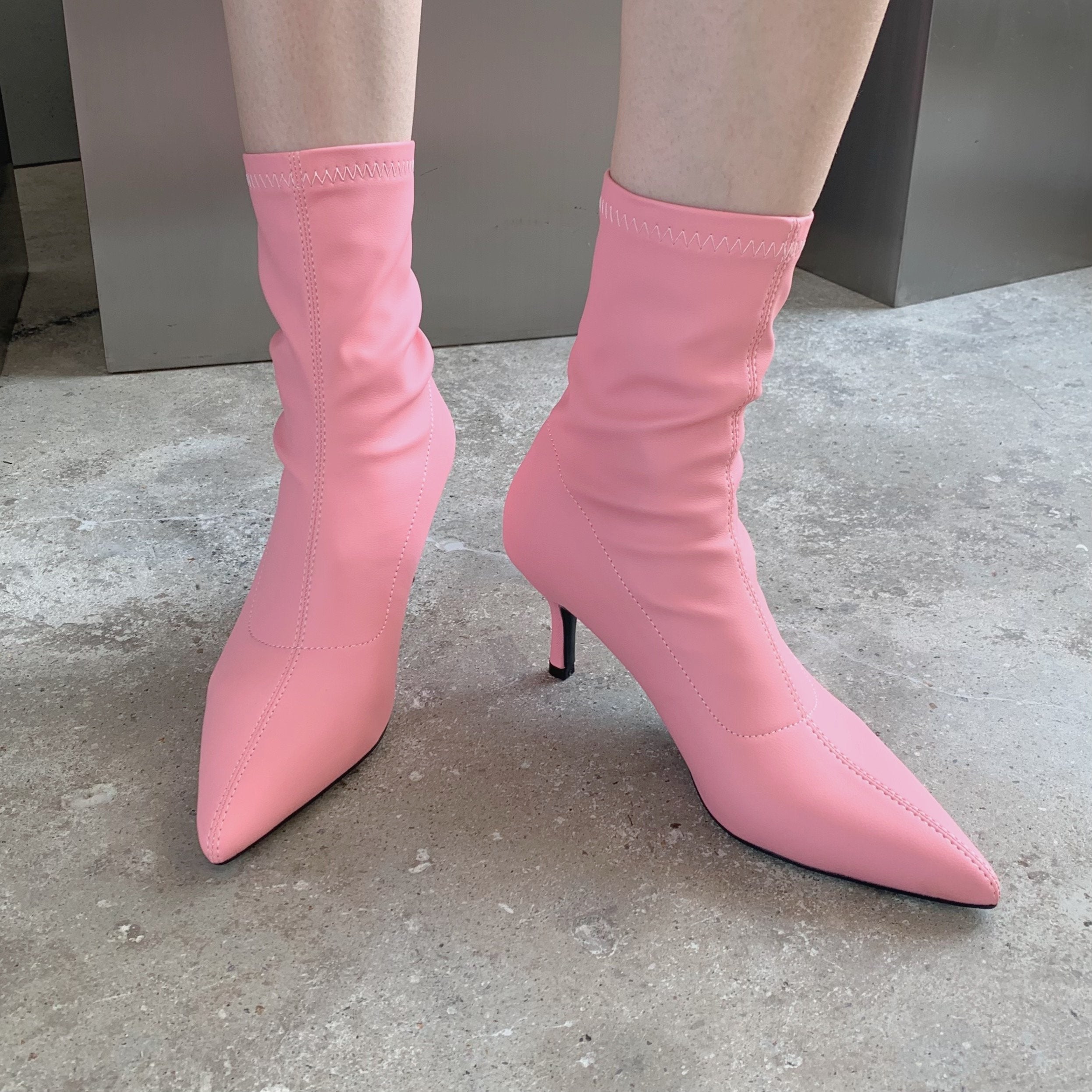 Pointed Toe Color Stretch Boots Newgew