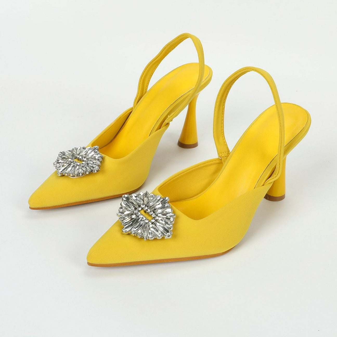NeHigh-heeled Pointed Toe Rhinestone Buckle Shoes Newgew