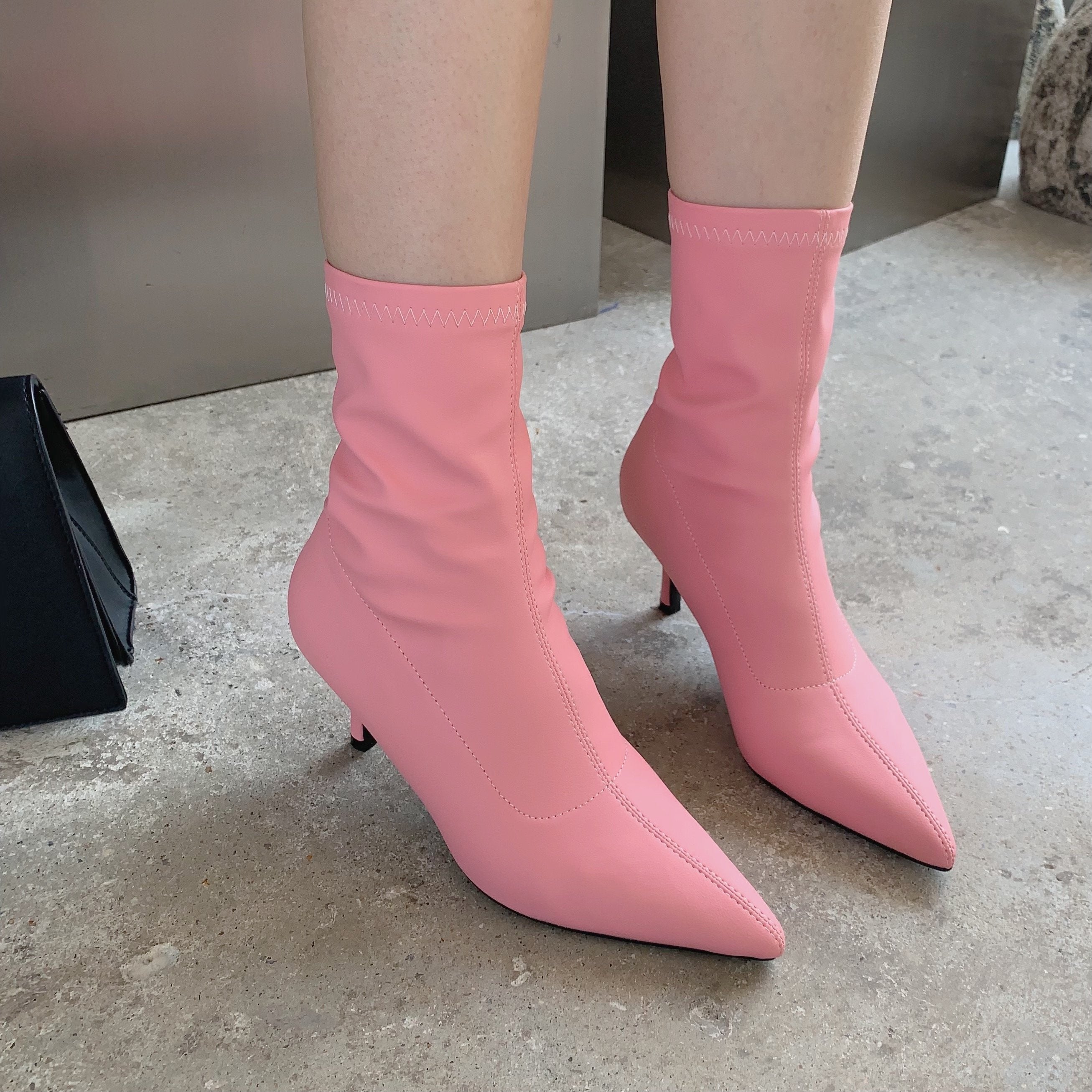 Pointed Toe Color Stretch Boots Newgew