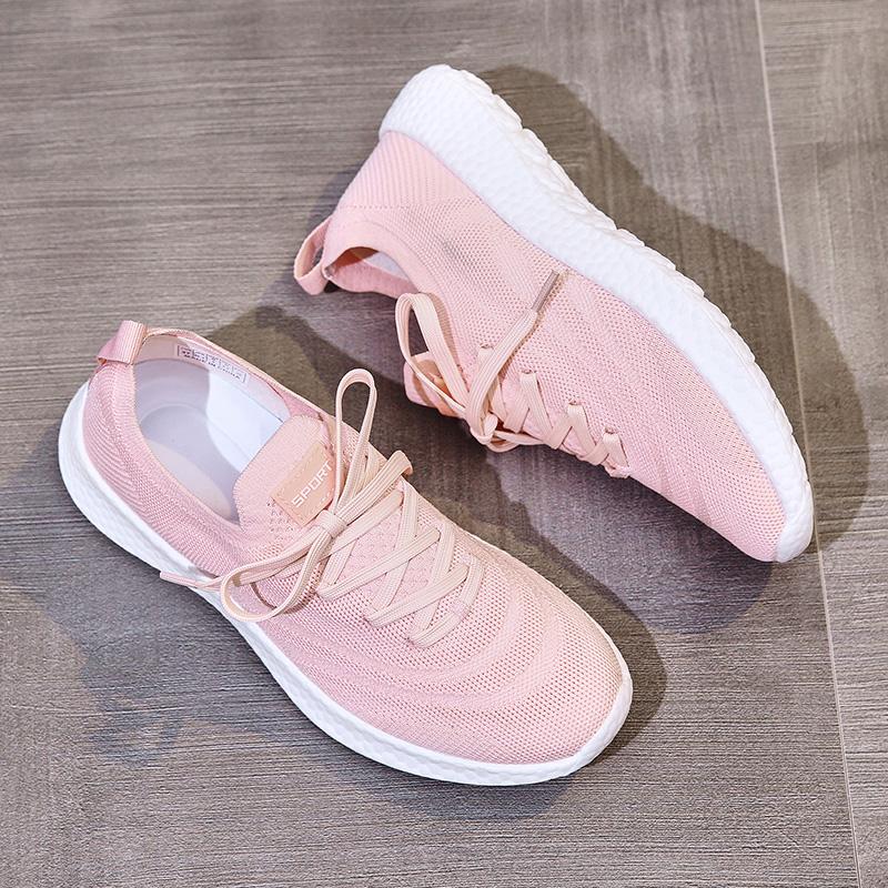 Minimalist Lace-up Front Knit Running Shoes Newgew