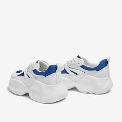 Front Lace-up Color Block Platform Sneakers Newgew