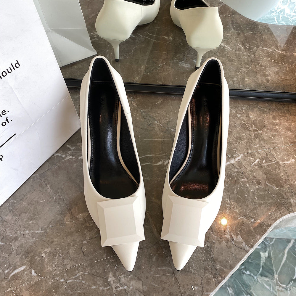 Square Decorated Pointed Stilettos Heels Newgew