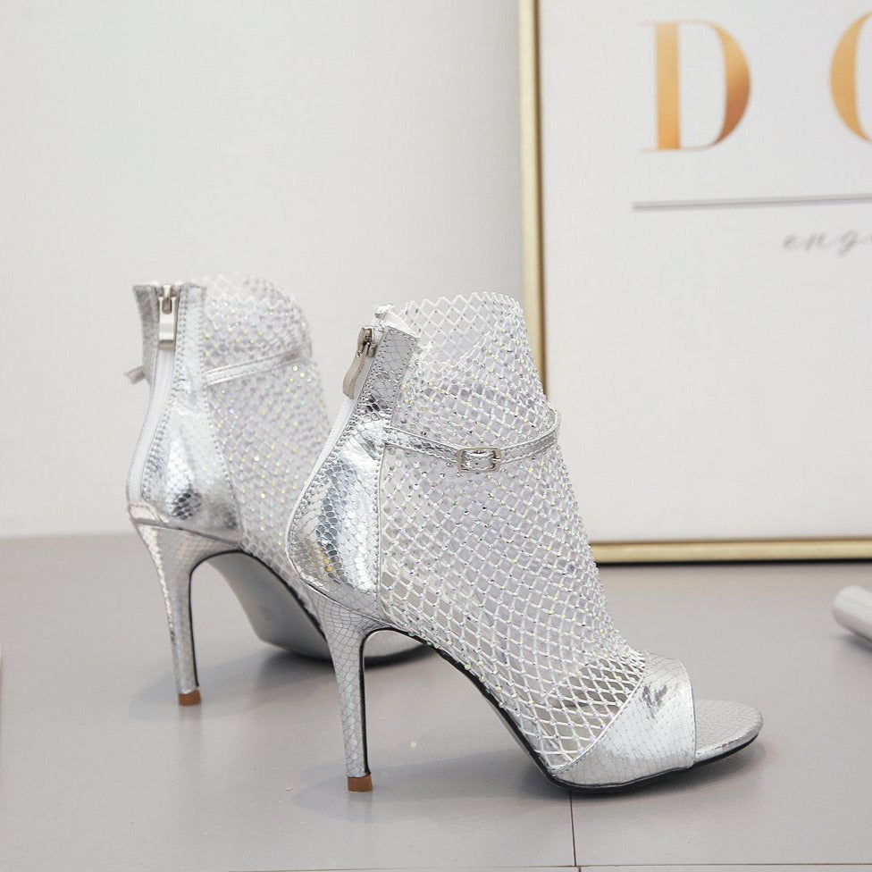 Fishnet Diamond High Heel Boots Newgew