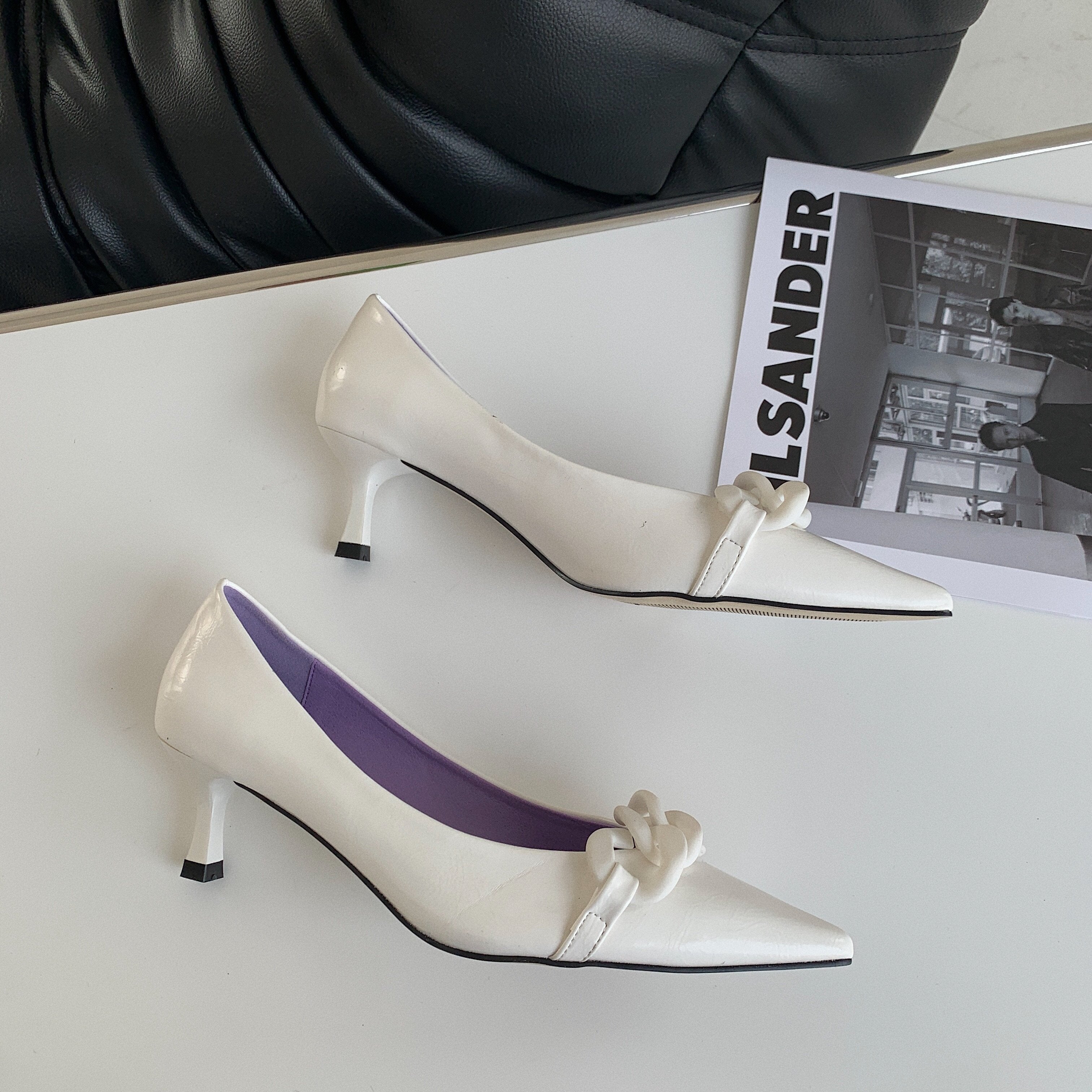 Chain Decorative Pointed Stilettos Heels Newgew