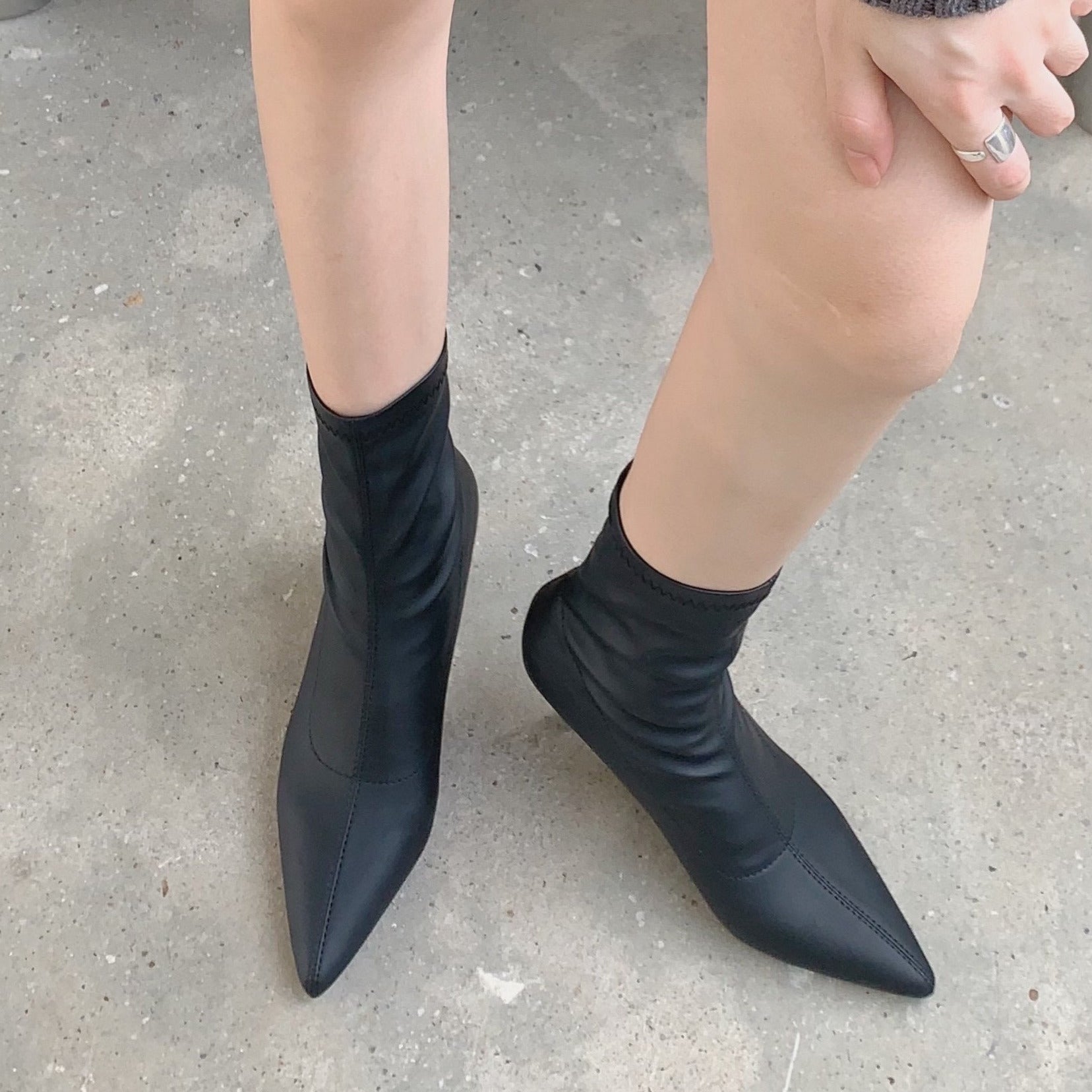 Pointed Toe Color Stretch Boots Newgew