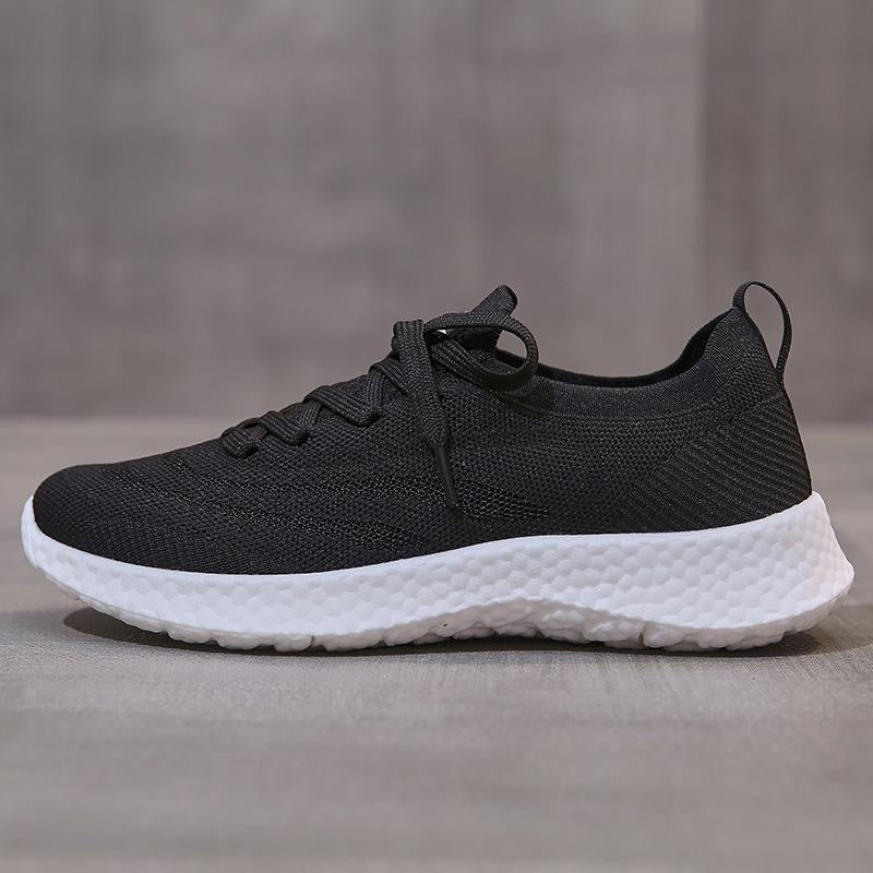 Minimalist Lace-up Front Knit Running Shoes Newgew