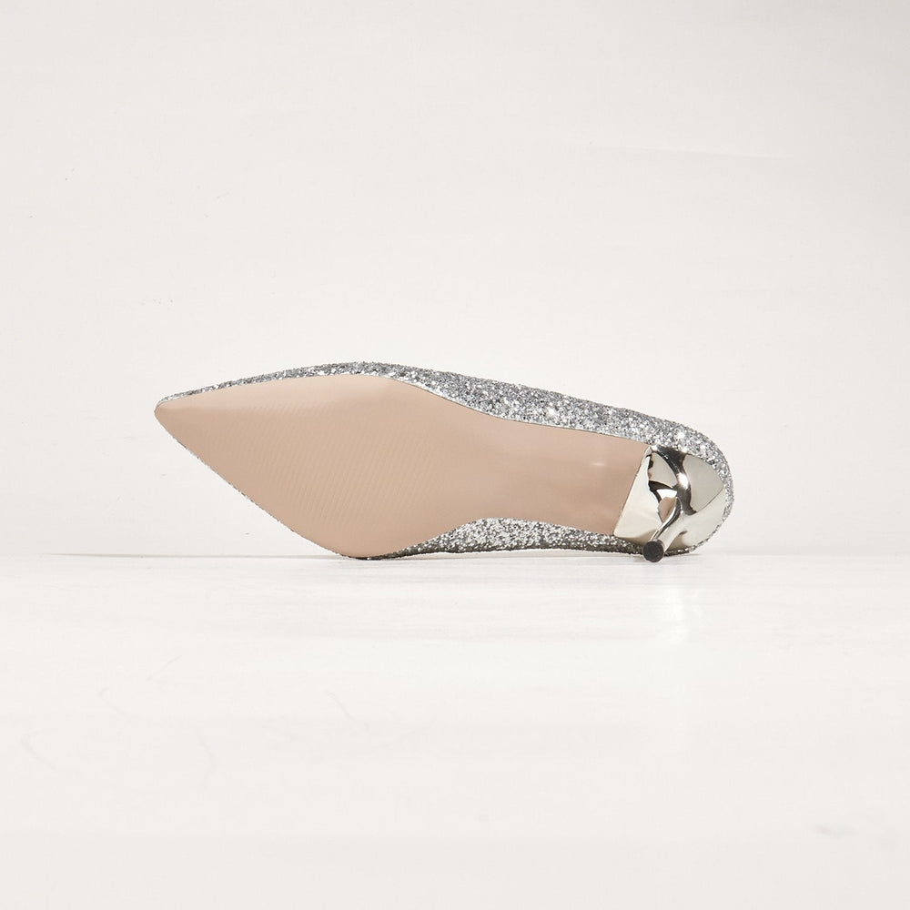 Sequin Decor Point Toe Stiletto Heeled Court Pumps Newgew