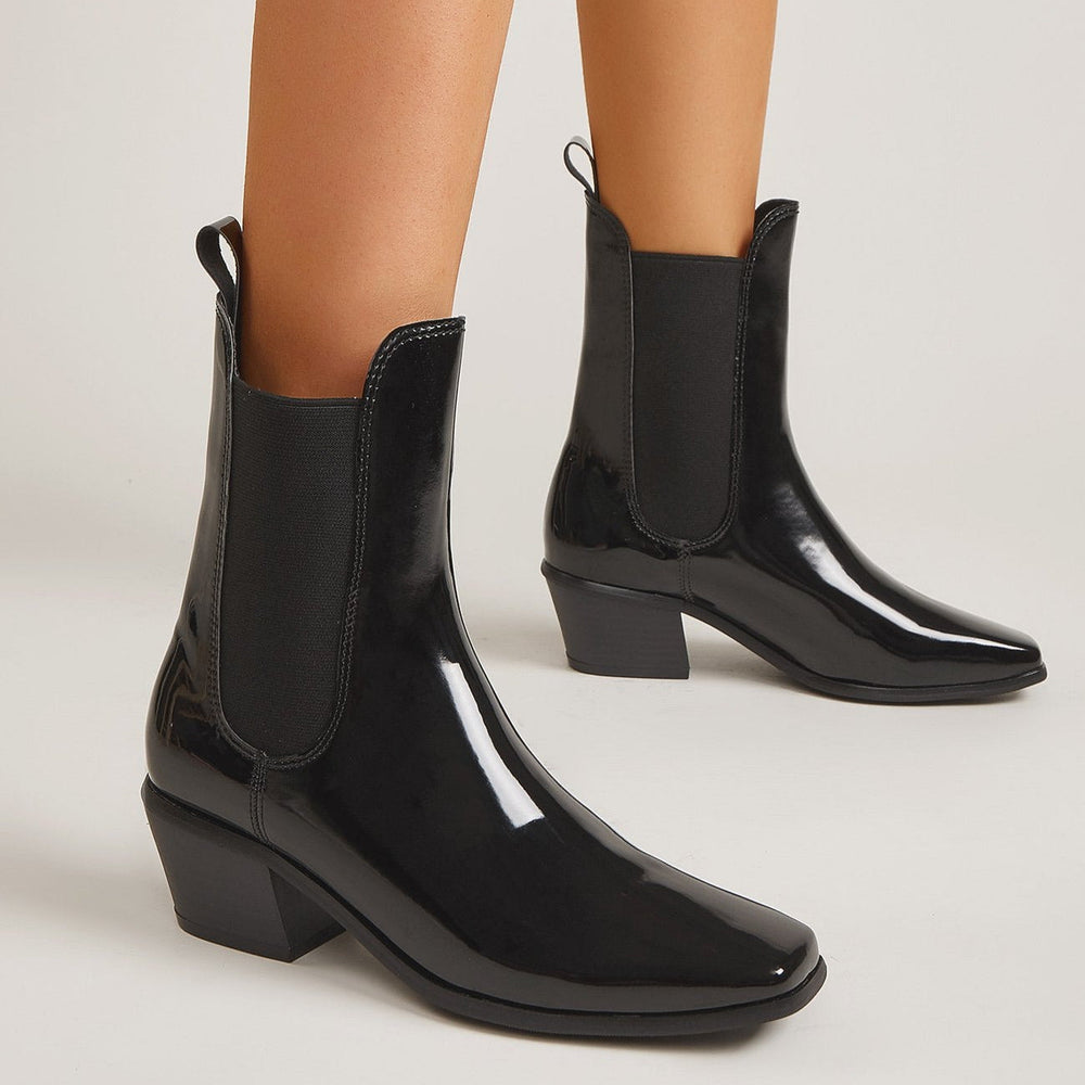 Chunky Heel Square Toe Short Boots Newgew