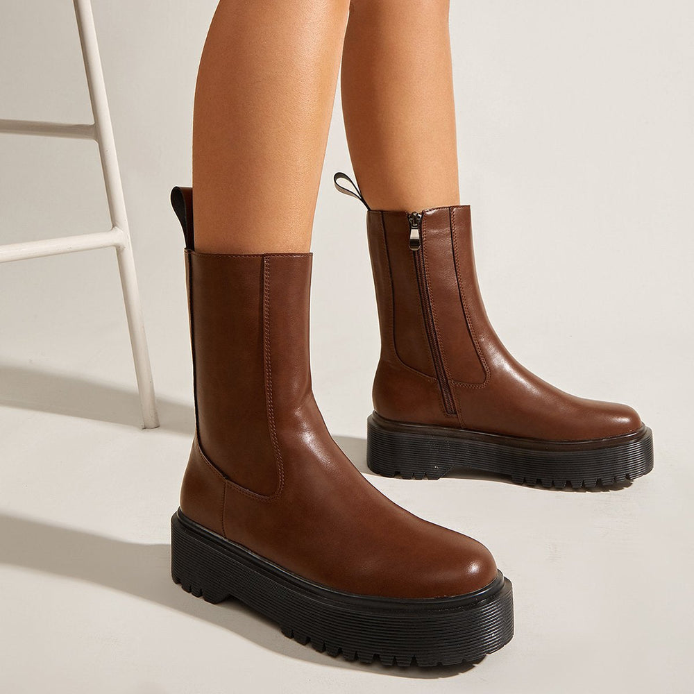 Thick-soled British Style Chelsea Boots Newgew