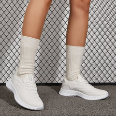 Minimalist Lace-up Front Knit Running Shoes Newgew