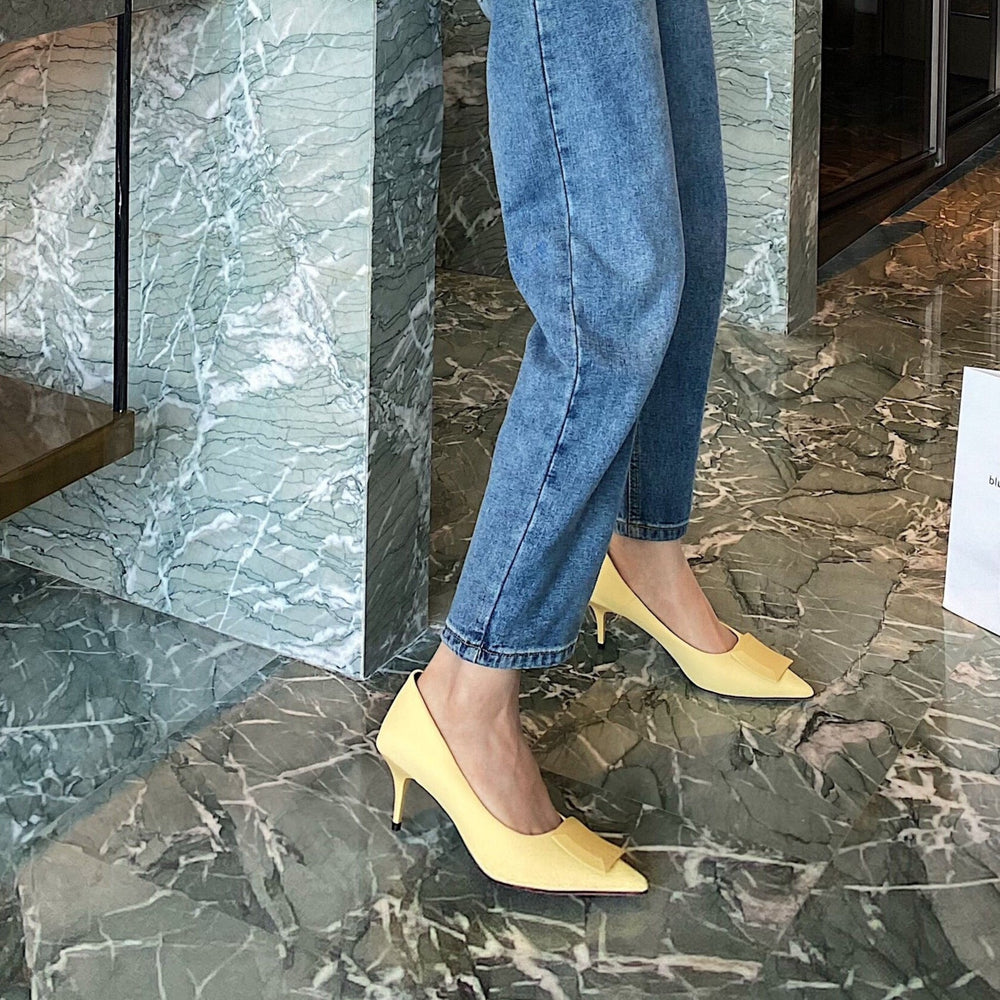 Square Decorated Pointed Stilettos Heels Newgew