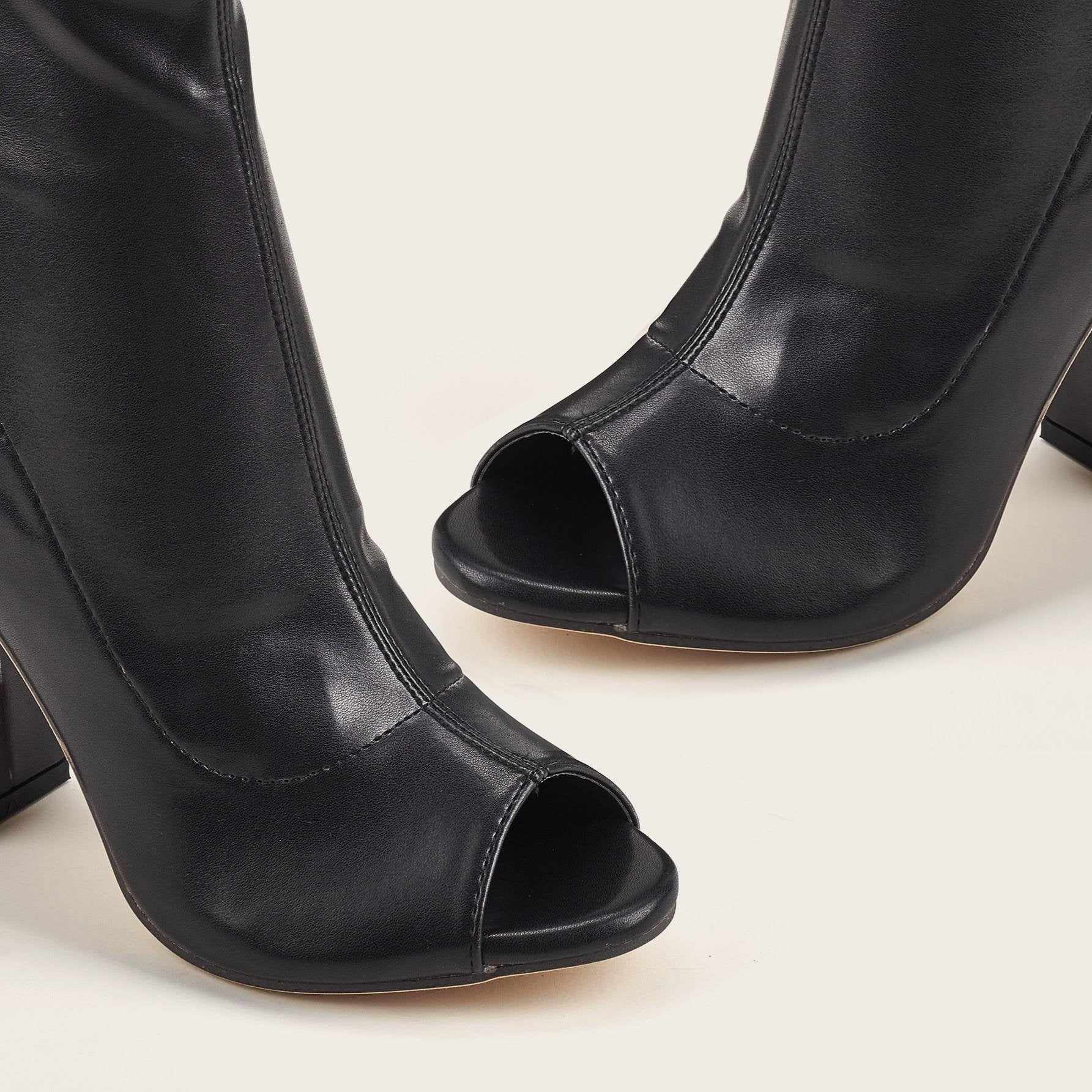 Open Mouth Heeled Boots Newgew