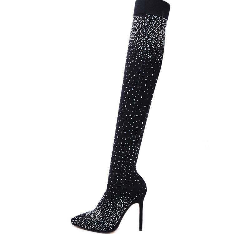 Rhinestone Over-the-Knee Boots Newgew