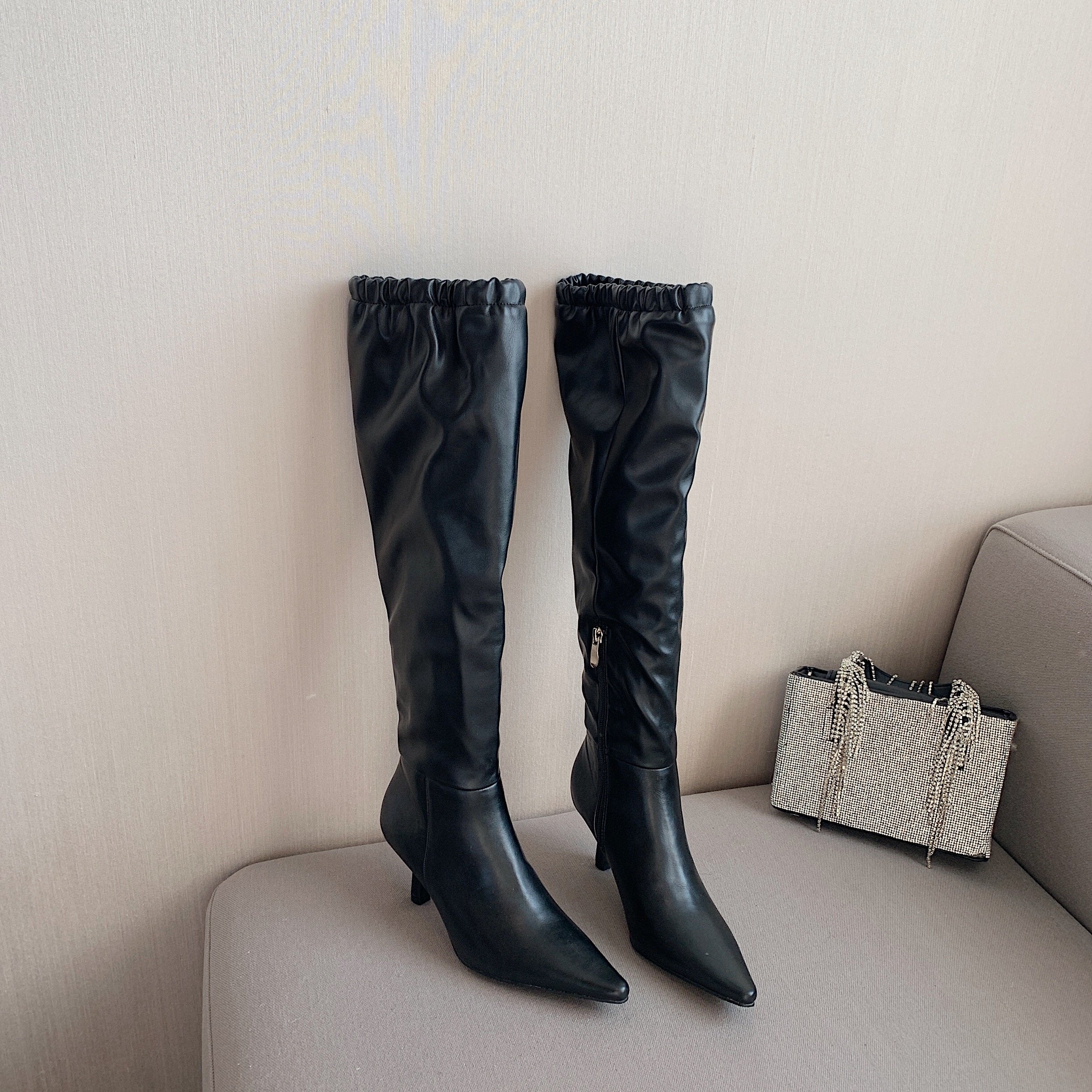 Pointed Toe Side Zip Boots Newgew