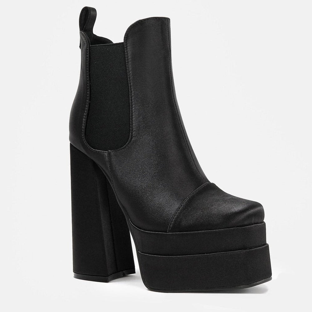 Chunky High Heel Platform Zipper Chelsea Boots Platform Chunky Heeled Ankle Boots Newgew