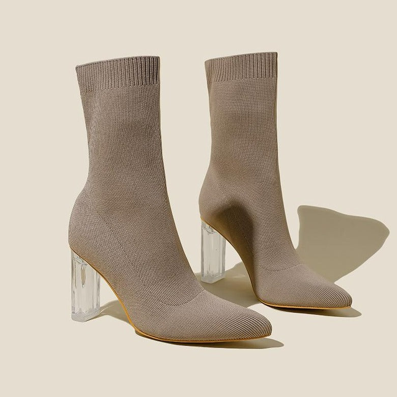 NewHigh Thick Heel Mid Boots Newgew