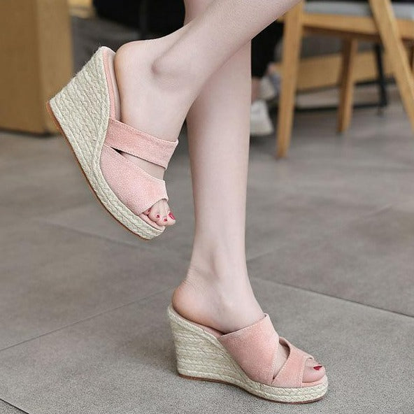 Minimalist Wedge Slide Sandals Newgew
