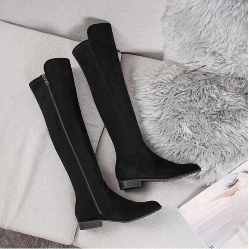 Long Tube Flat Side Zip Boots Newgew
