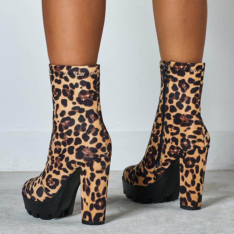Side Zip Chunky Heeled Classic Boots Newgew