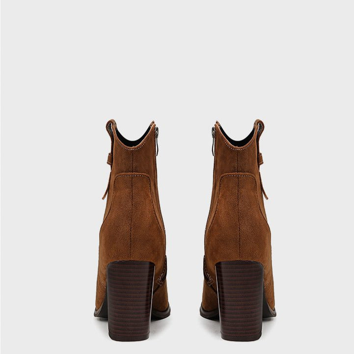 Thick Heeled Side Zipper Short Boots Newgew
