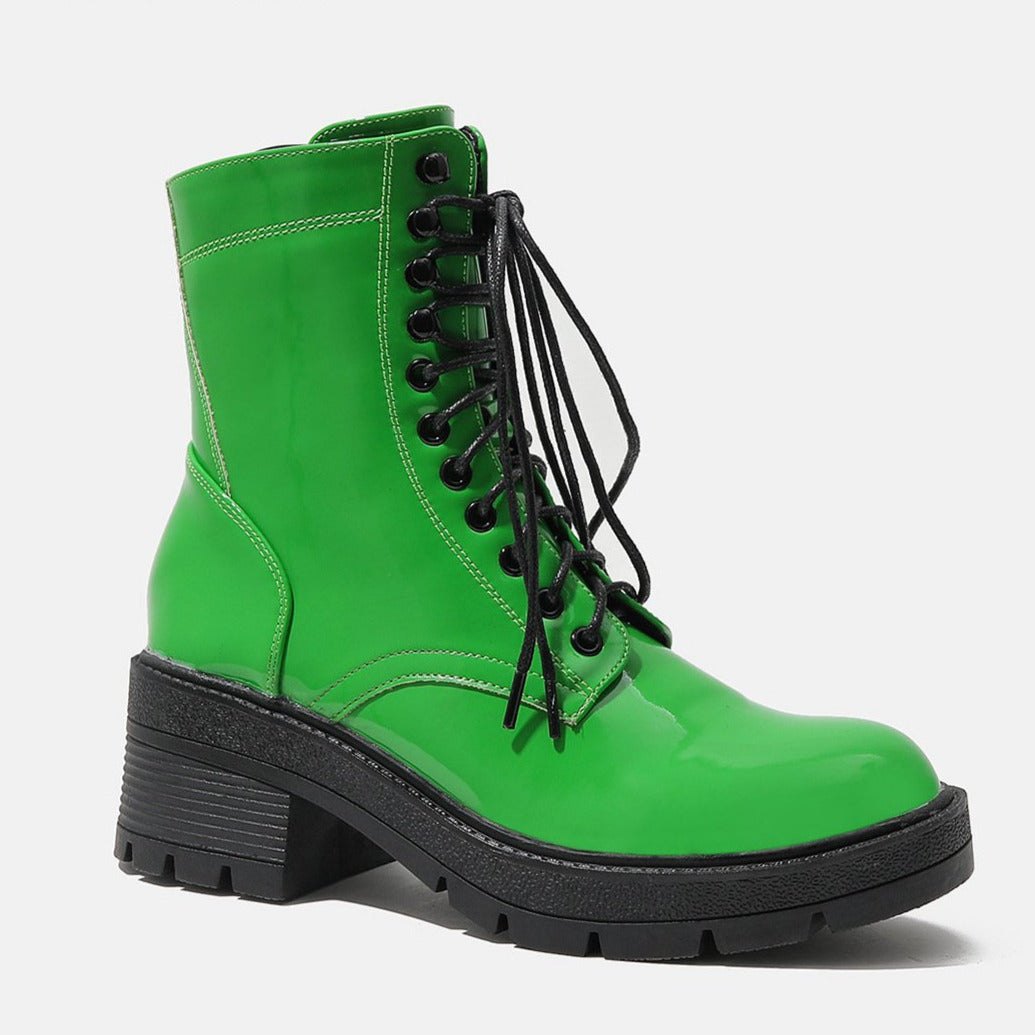 Patent Leather Thick-soled Martin Boots Newgew
