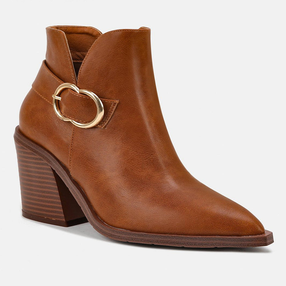 Chunky Heel Pointed Toe Chelsea Boots Newgew