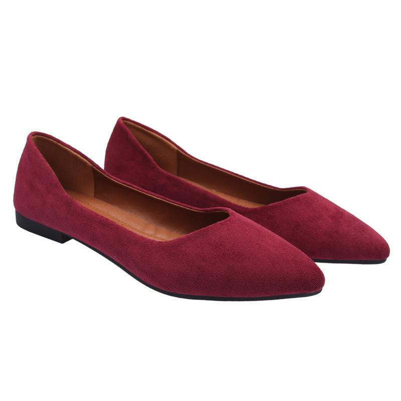 Suede Minimalist Point Toe Flats Newgew
