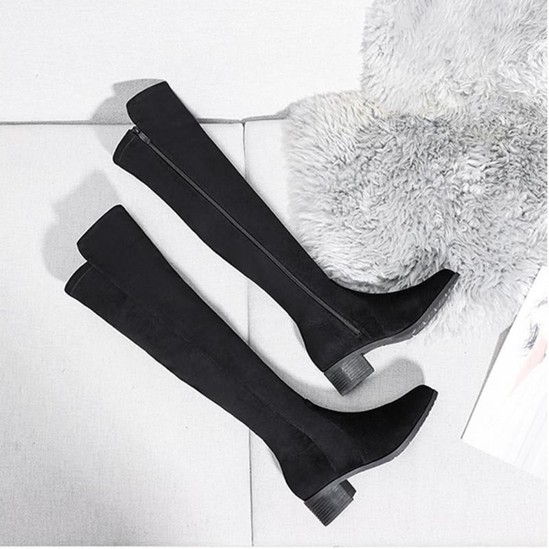 Long Tube Flat Side Zip Boots Newgew