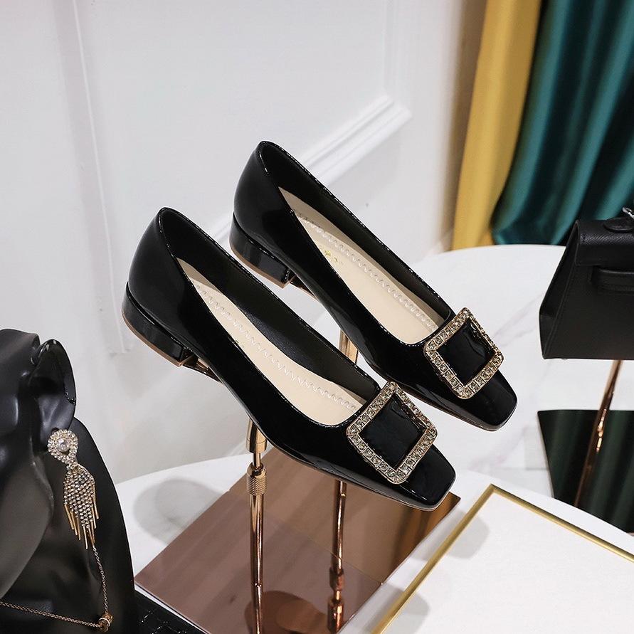Buckle Design Square-toe Flats Newgew