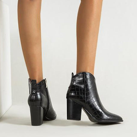 Chunky Heeled Short Boots Newgew