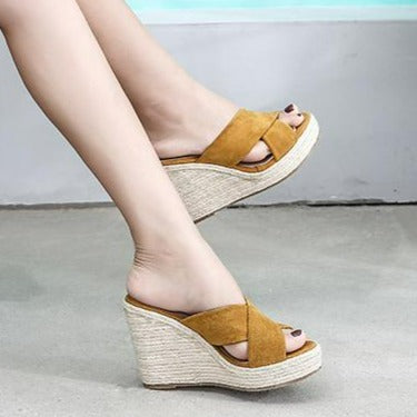 Minimalist Wedge Slide Sandals Newgew