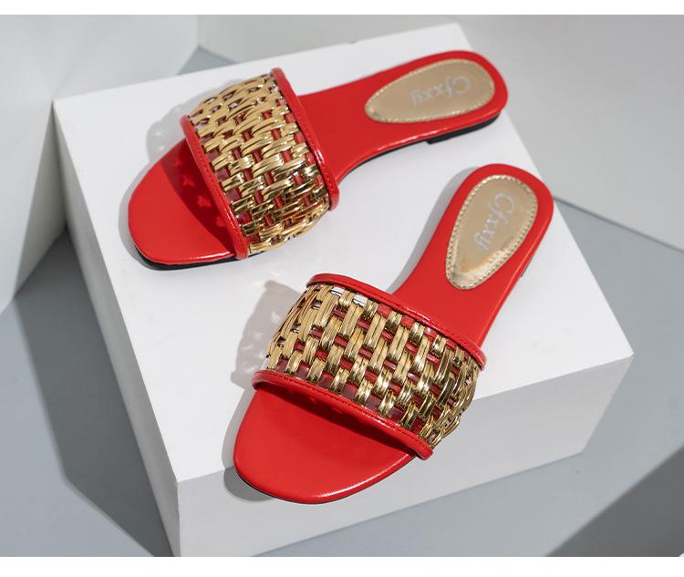 Hollowed Out Flat Sandals Newgew