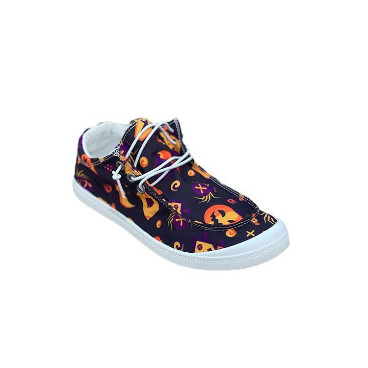 Halloween Pumpkin Flat Casual Sneakers Newgew