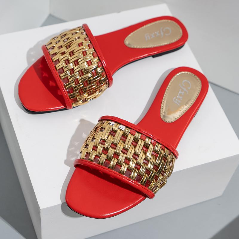 Hollowed Out Flat Sandals Newgew