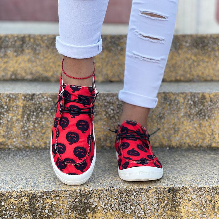 Halloween Pumpkin Flat Casual Sneakers Newgew