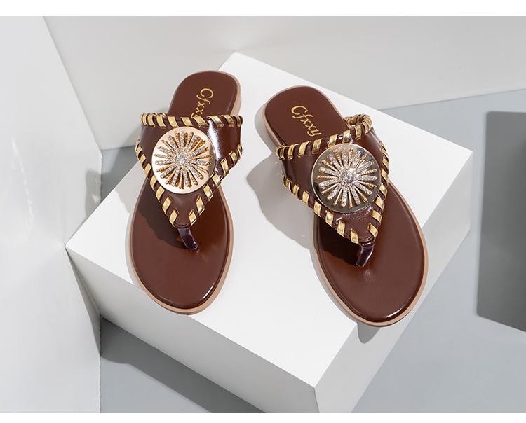 Rhinestone Flat Sandals Newgew
