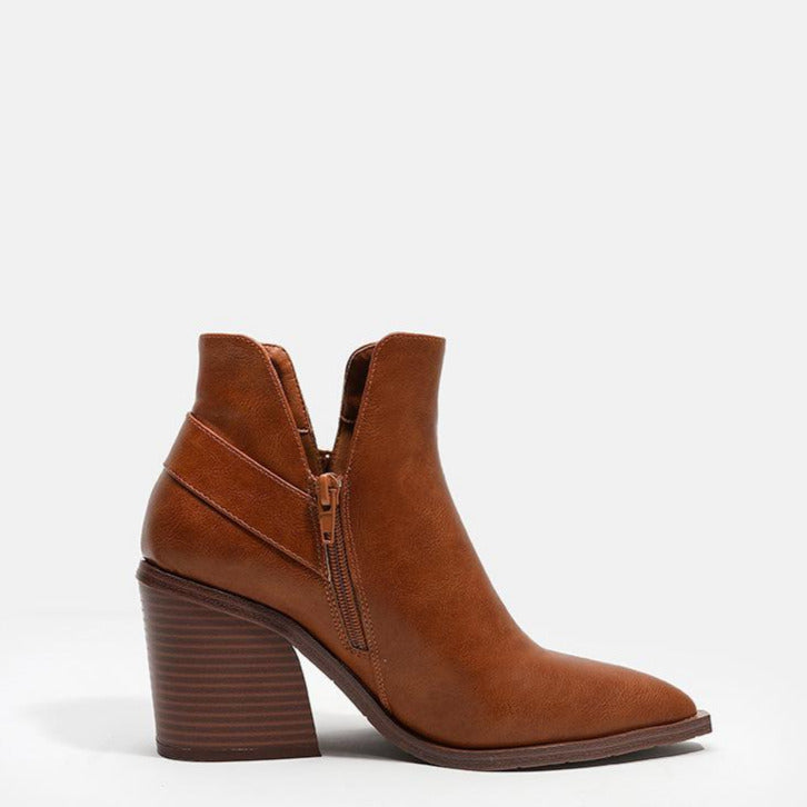 Chunky Heel Pointed Toe Chelsea Boots Newgew