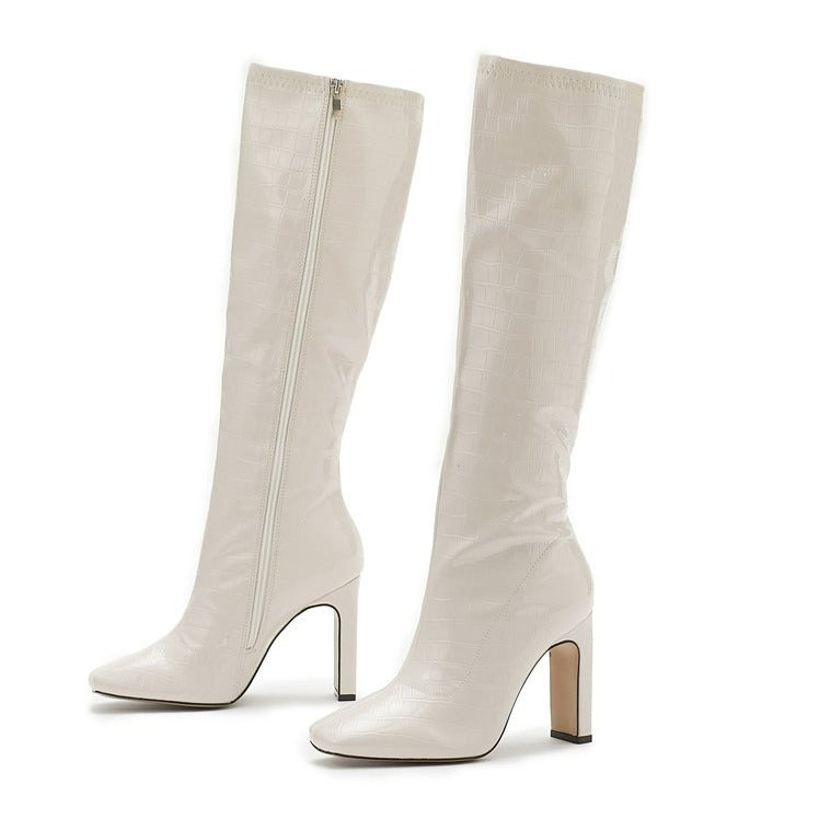 Square-toe Side Zip Boots Newgew
