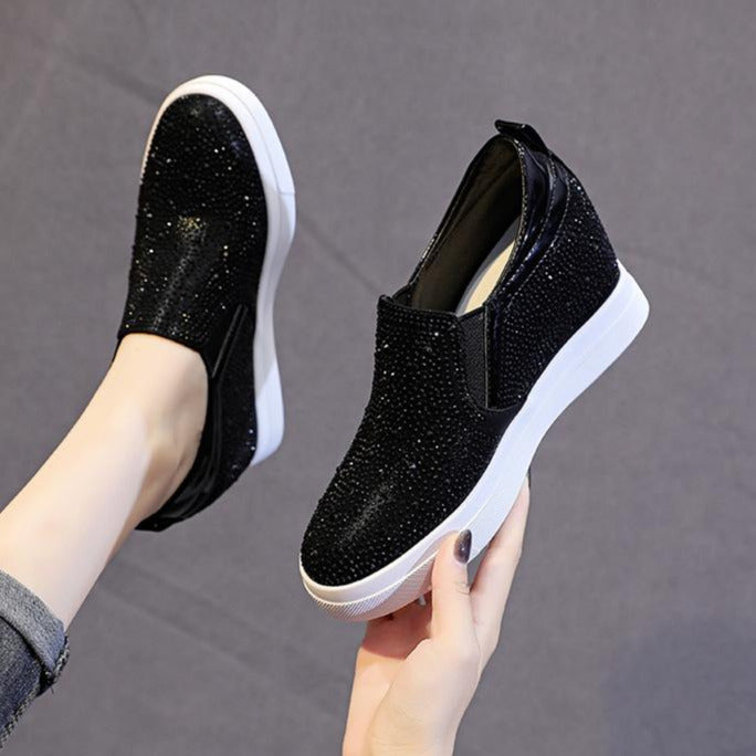 Rhinestone Wedge Sneakers Newgew