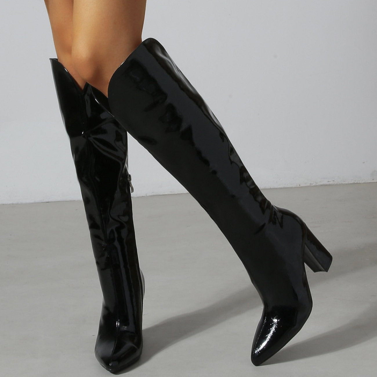 Chunky Heeled Thigh-high Boots Newgew