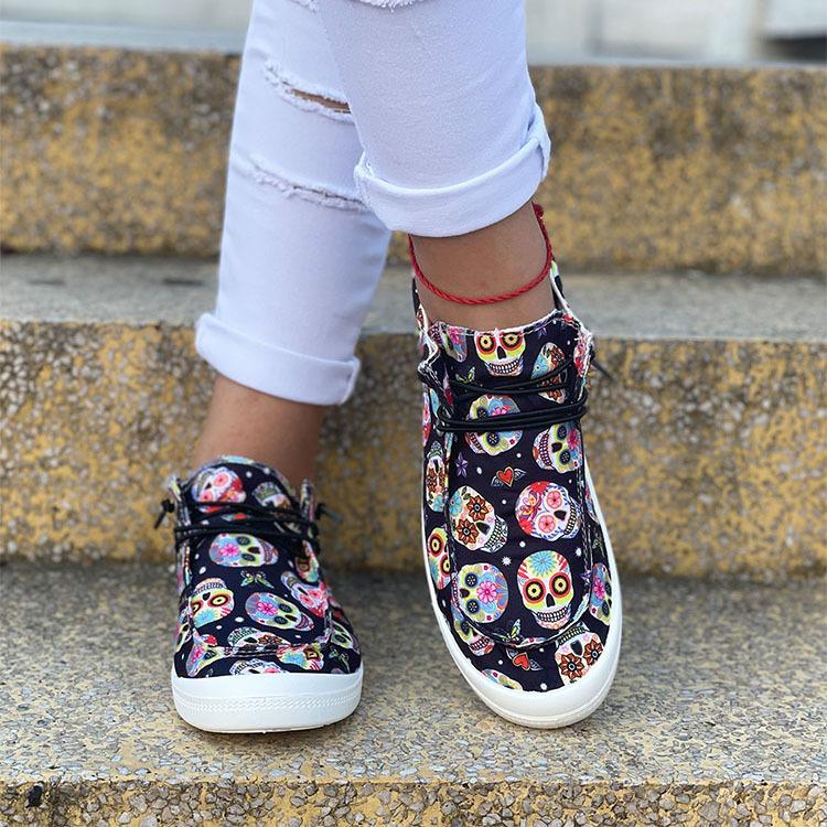 Halloween Pumpkin Flat Casual Sneakers Newgew