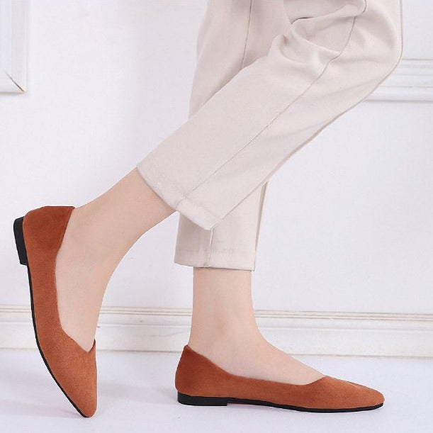 Suede Minimalist Point Toe Flats Newgew