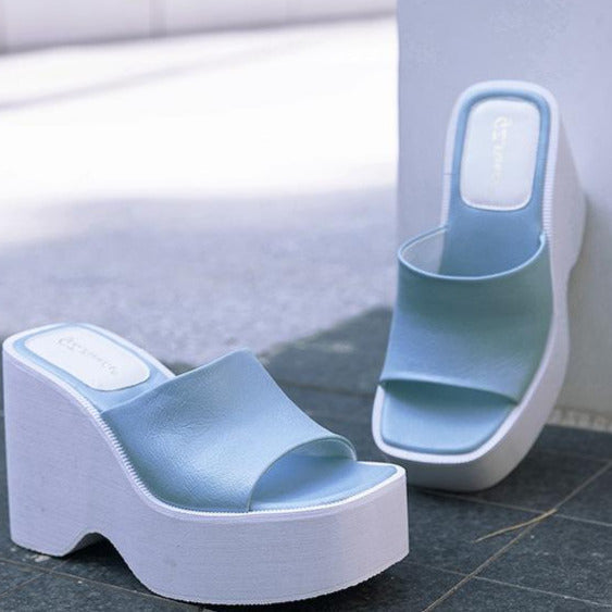 Minimalist Wedge Slide Sandals Newgew
