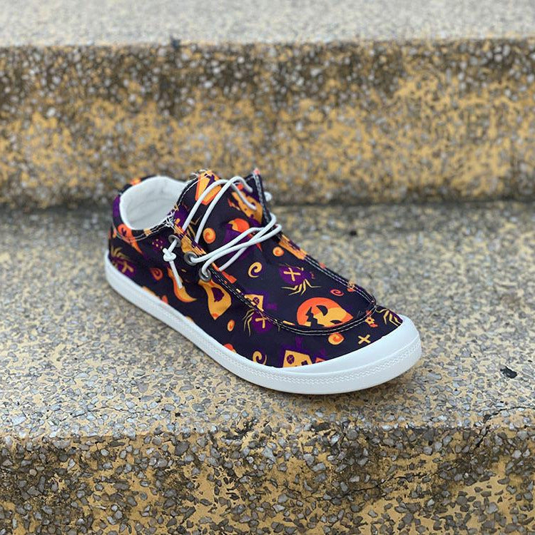 Halloween Pumpkin Flat Casual Sneakers Newgew