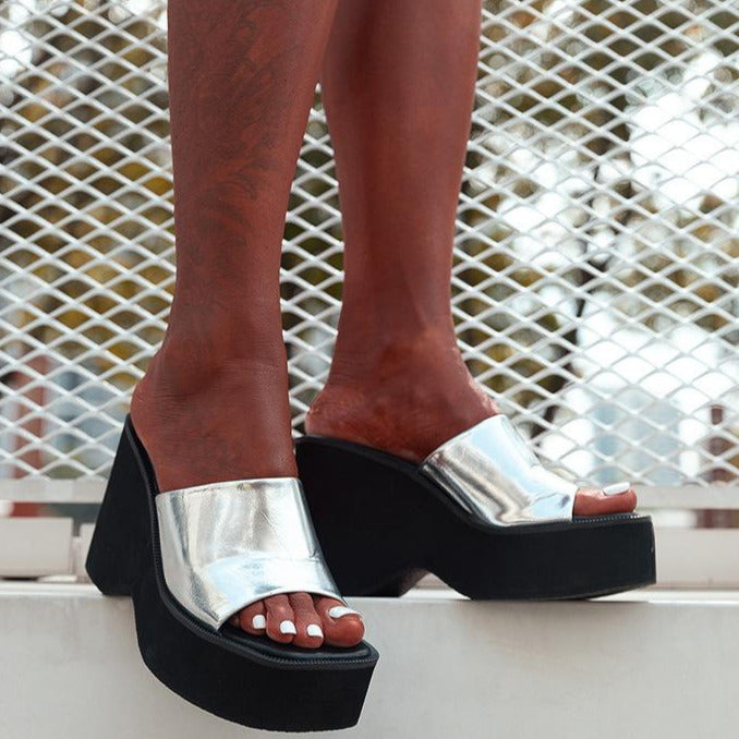 Minimalist Wedge Slide Sandals Newgew